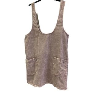 forever 21 corduroy jumper dress, acid wash taupe